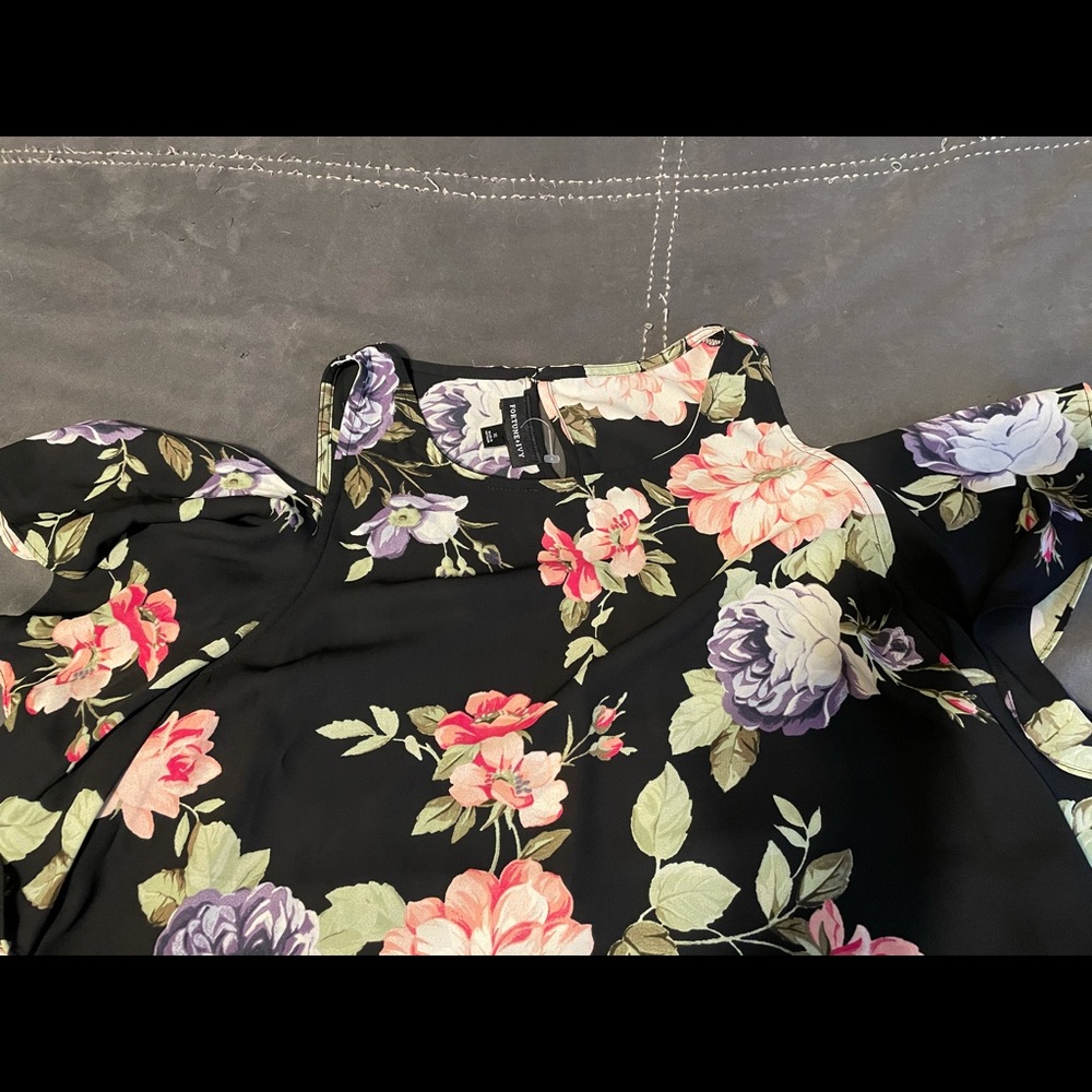 Cold shoulder floral blouse